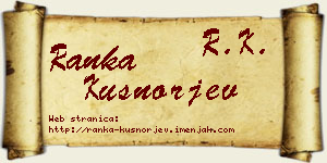 Ranka Kušnorjev vizit kartica